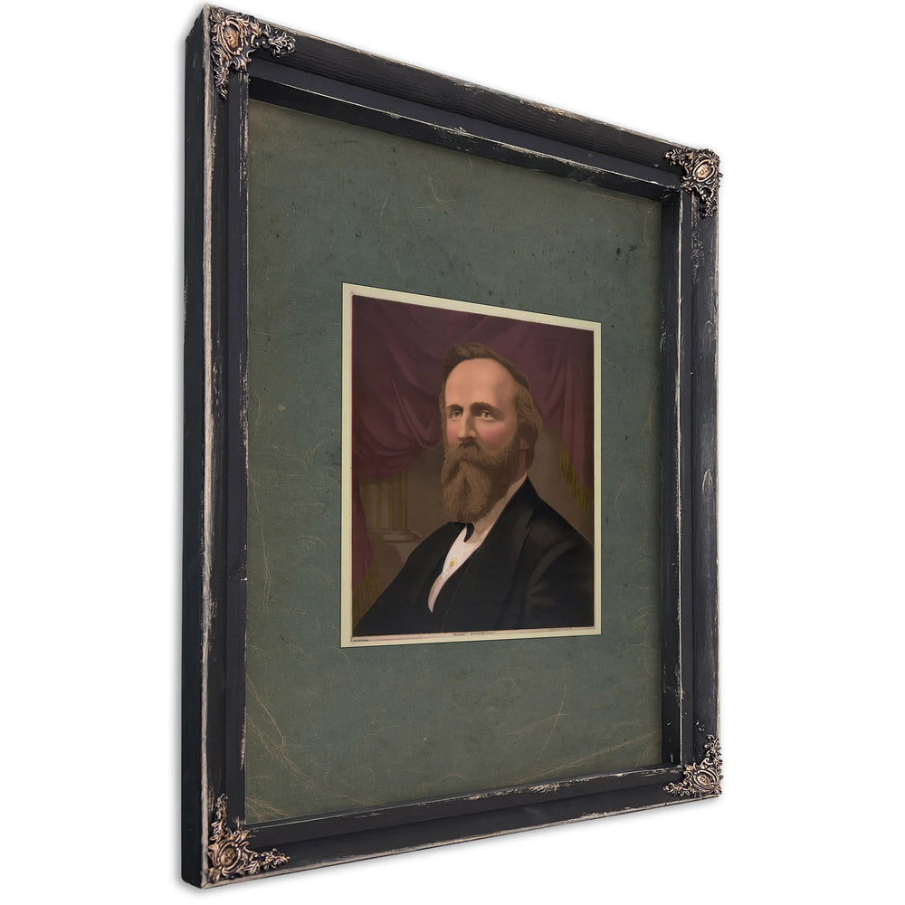 President Rutherford B Hayes 1877 — Ebony Framed Canvas Print | Bella Frye