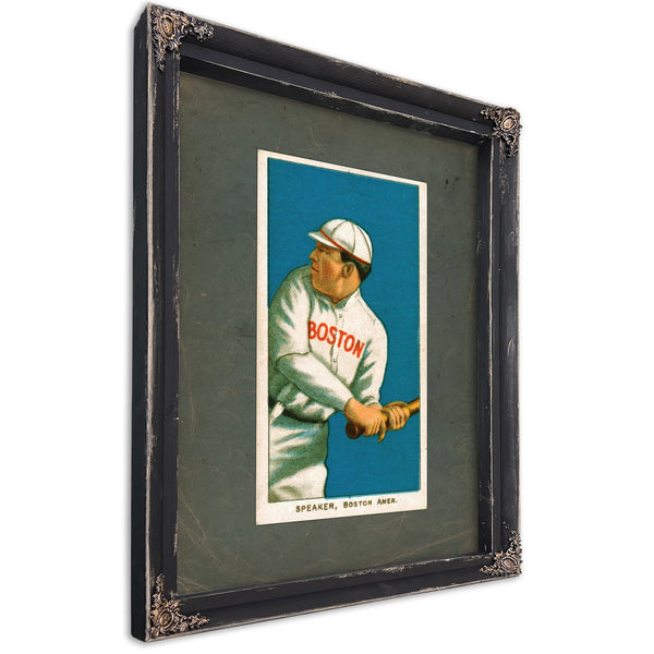 Tris Speaker White Borders Baseball Card 41c1 — Ebony Framed Canvas Print | Bella Frye
