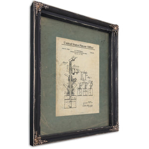 The Publicans Mechanism — Patent Drawing for the Perfect Pour — Ebony Framed Canvas Print | Bella Frye