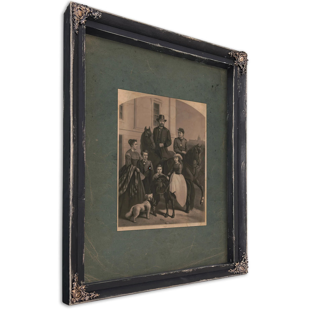 General Grant His Family 1868 — Ebony Framed Canvas Print | Bella Frye