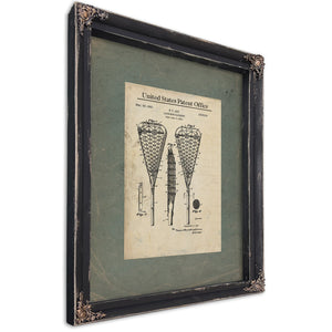 United States Patent No. 258519 Lacrosse Racquet by Frederic C Jay Filed September 9 1948 — Ebony Framed Canvas Print | Bella
