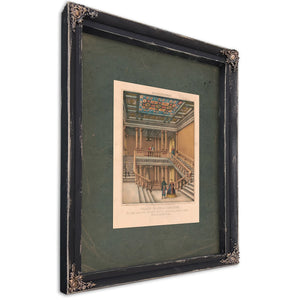 Washington Grand Eastern Stairway to the Gallery of the House of Representatives Us Capitol 19th Century — Ebony Framed Canva