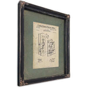 The Coin Operated Confession Longs Pay Station Patent of 197 — Ebony Framed Canvas Print | Bella Frye