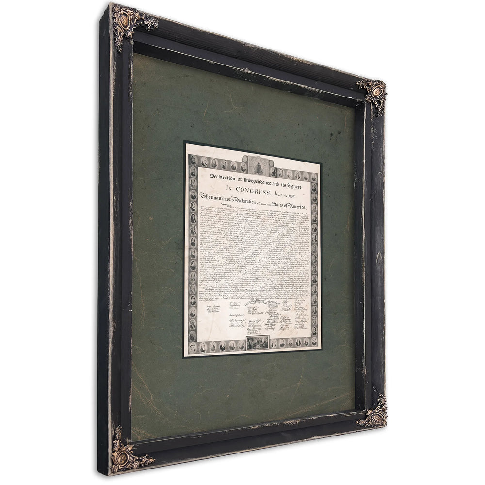 Declaration of Independence and Its Signers 196 — Ebony Framed Canvas Print | Bella Frye
