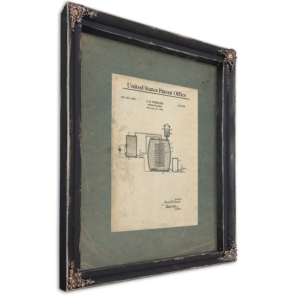The Vintners Apparatus — Patent Archive Print — Ebony Framed Canvas Print | Bella Frye