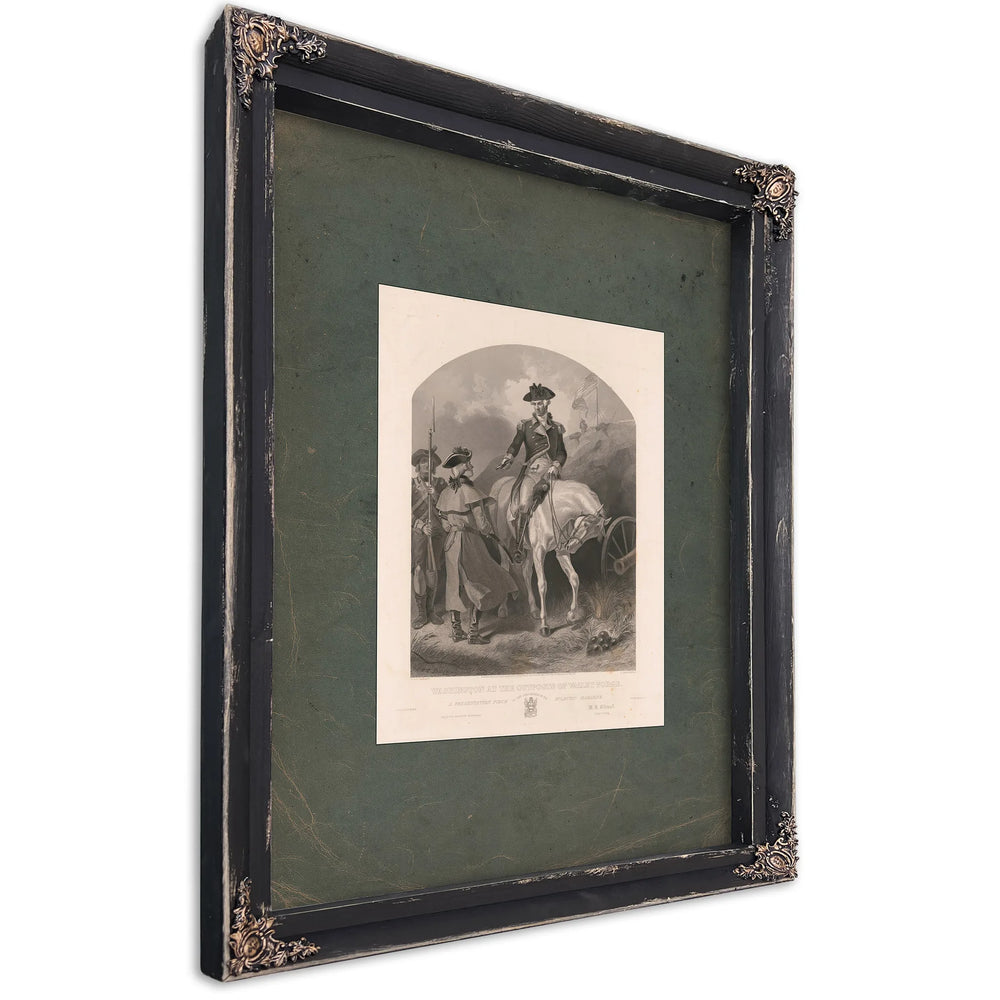 Washington at the Outposts of Valley Forge 1859 — Ebony Framed Canvas Print | Bella Frye