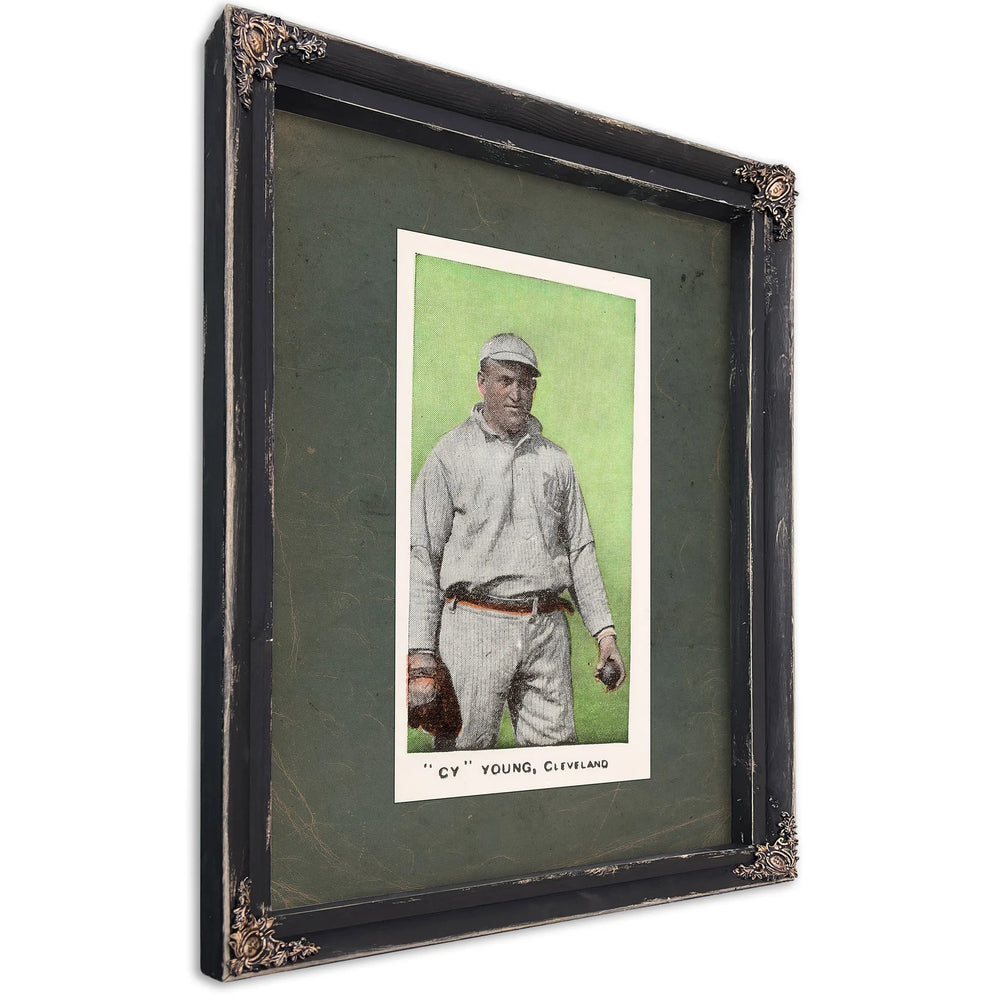 E98 Set of 3 Cy Young Green 53c13 — Ebony Framed Canvas Print | Bella Frye