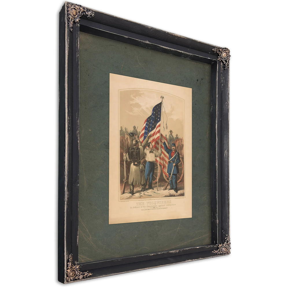 The Volunteers in Defence of the Government Against Usurpation 1861 1861 — Ebony Framed Canvas Print | Bella Frye