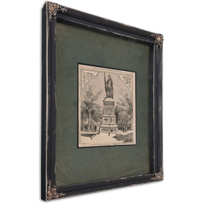 Storys Monument of Liberty to Be Erected in Independence Square Philadelphia 1875 — Ebony Framed Canvas Print | Bella Frye