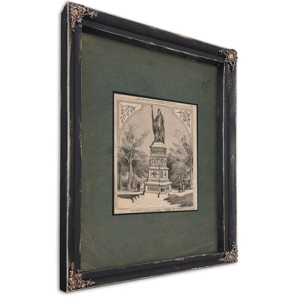 Storys Monument of Liberty to Be Erected in Independence Square Philadelphia 1875 — Ebony Framed Canvas Print | Bella Frye
