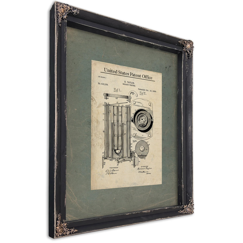 The Proof Seekers Apparatus Patent Blueprint of Spirits Divination — Ebony Framed Canvas Print | Bella Frye