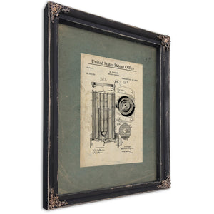 The Proof Seekers Apparatus Patent Blueprint of Spirits Divination — Ebony Framed Canvas Print | Bella Frye