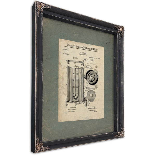 The Proof Seekers Apparatus Patent Blueprint of Spirits Divination — Ebony Framed Canvas Print | Bella Frye