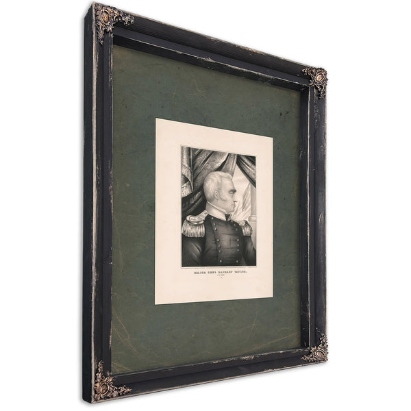 Major General Zachary Taylor 1847 — Ebony Framed Canvas Print | Bella Frye