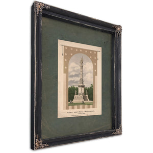 Army and Navy Monument Boston Mass 1872 — Ebony Framed Canvas Print | Bella Frye