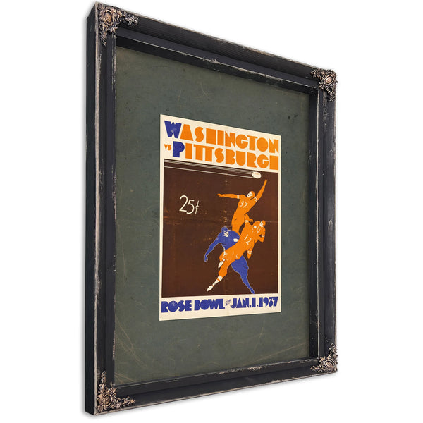 Rose Bowl Outlaw Football Program for the University of Washington — Ebony Framed Canvas Print | Bella Frye