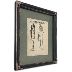 Us Patent No. 11921 Improvement in Diving Apparatus Armors by Charles Wilson September 19 1871 — Ebony Framed Canvas Print | 
