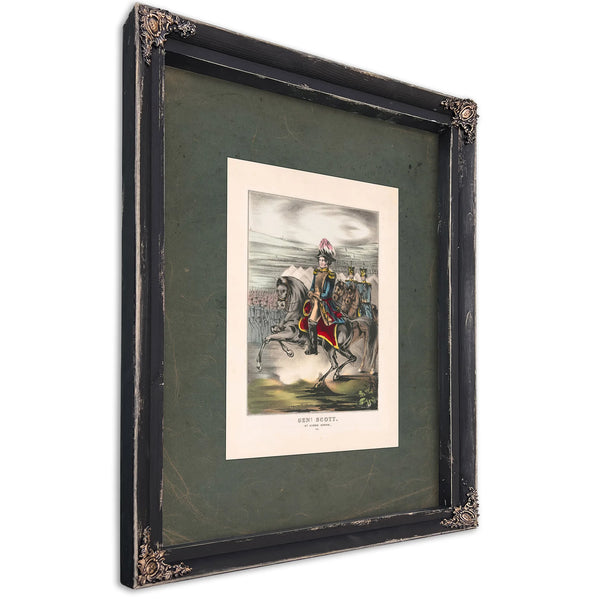 General Scott at Cerro Gordo 1847 — Ebony Framed Canvas Print | Bella Frye