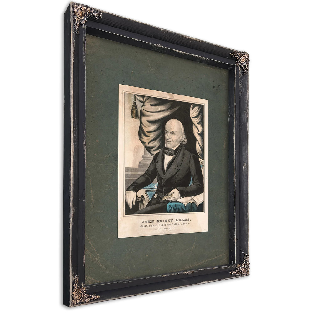 John Quincy Adams Sixth President of the United States 1835 1856 — Ebony Framed Canvas Print | Bella Frye
