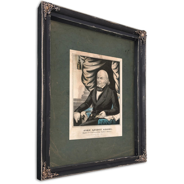 John Quincy Adams Sixth President of the United States 1835 1856 — Ebony Framed Canvas Print | Bella Frye