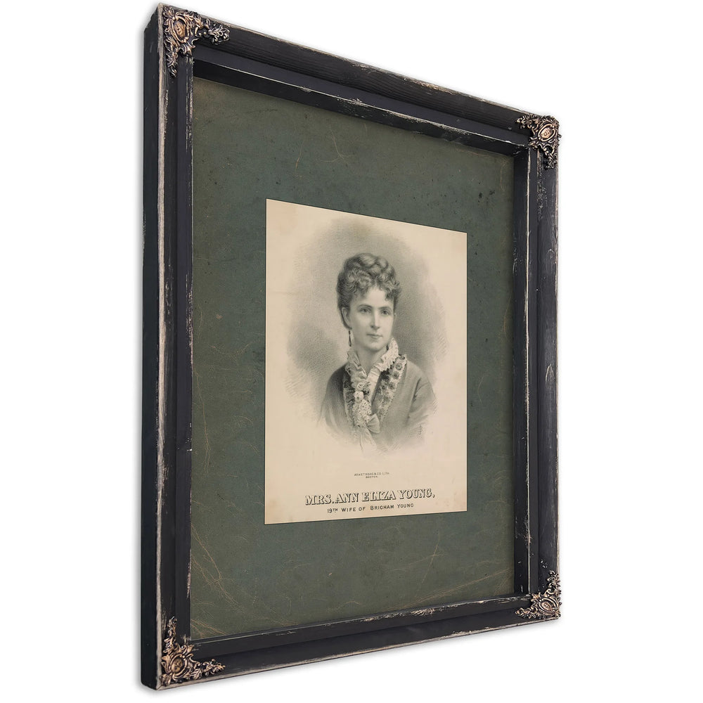Mrs Ann Eliza Young 19th Wife of Brigham Young 1869 1875 — Ebony Framed Canvas Print | Bella Frye