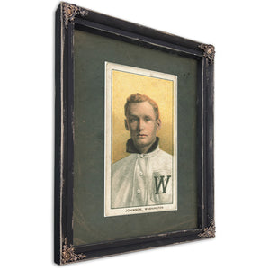 Walter Johnson Washington Nationals Baseball Card Portrait 9 — Ebony Framed Canvas Print | Bella Frye