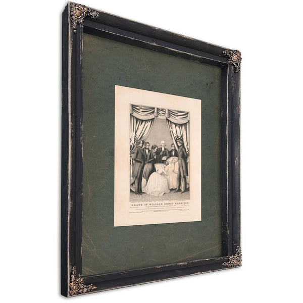 Death of William Henry Harrison 1846 — Ebony Framed Canvas Print | Bella Frye