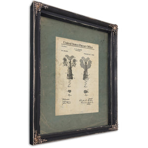 The Hudson Corkscrew Patent of 1886 — a Victorian Mechanical Marvel — Ebony Framed Canvas Print | Bella Frye