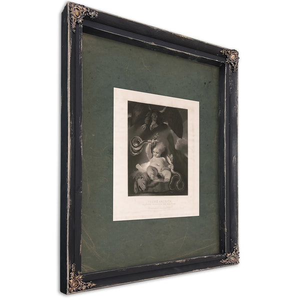 Young American Crushing Rebellion and Sedition 1864 — Ebony Framed Canvas Print | Bella Frye