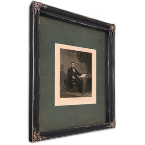 Abraham Lincoln President of the United States Signing the Emancipation Proclamation 1864 — Ebony Framed Canvas Print | Bella