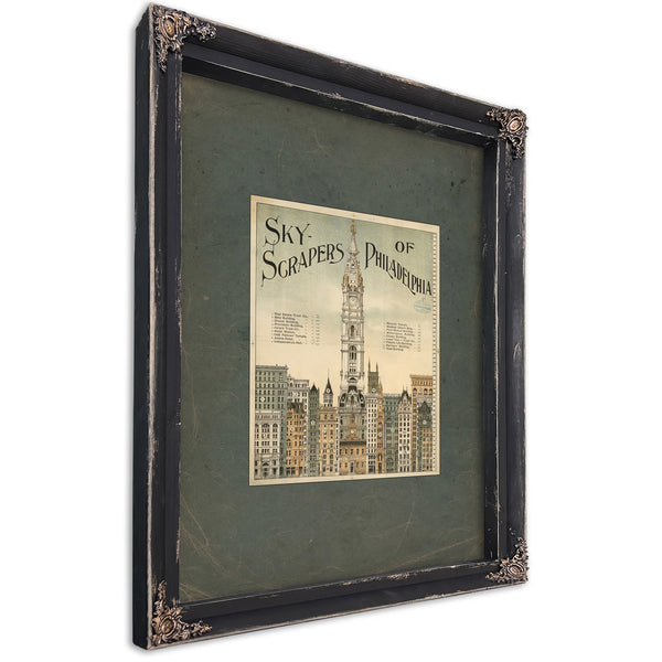 Sky Scrapers of Philadelphia 1898 — Ebony Framed Canvas Print | Bella Frye