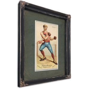 Boxing From Worldand39s Dudes Series N31 for Allen Andamp Ginter Cigarettes — Ebony Framed Canvas Print | Bella Frye