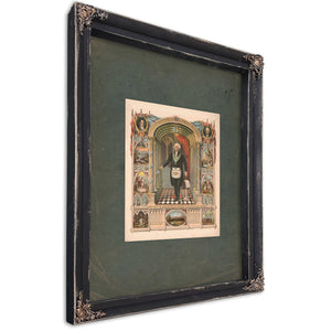 Washington as a Freemason Commander of the American Army 1775 President of the United States 1789 187 — Ebony Framed Canvas P
