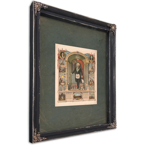 Washington as a Freemason Commander of the American Army 1775 President of the United States 1789 187 — Ebony Framed Canvas P
