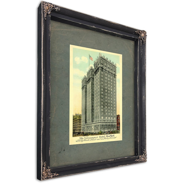The Vanderbilt Hotel Gilded Age Manhattan Architecture Print — Ebony Framed Canvas Print | Bella Frye