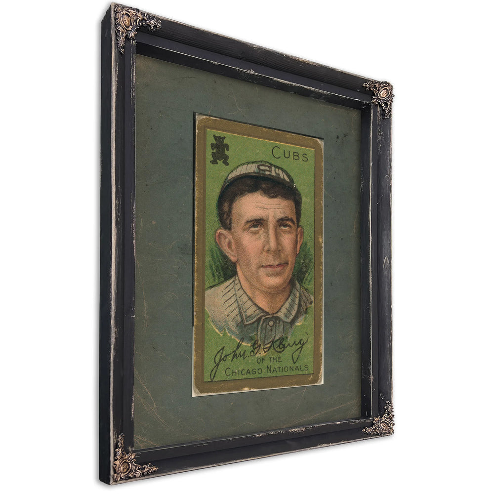 John G Kling Chicago Cubs Baseball Card Portrait — Ebony Framed Canvas Print | Bella Frye