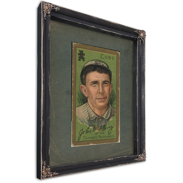 John G Kling Chicago Cubs Baseball Card Portrait — Ebony Framed Canvas Print | Bella Frye