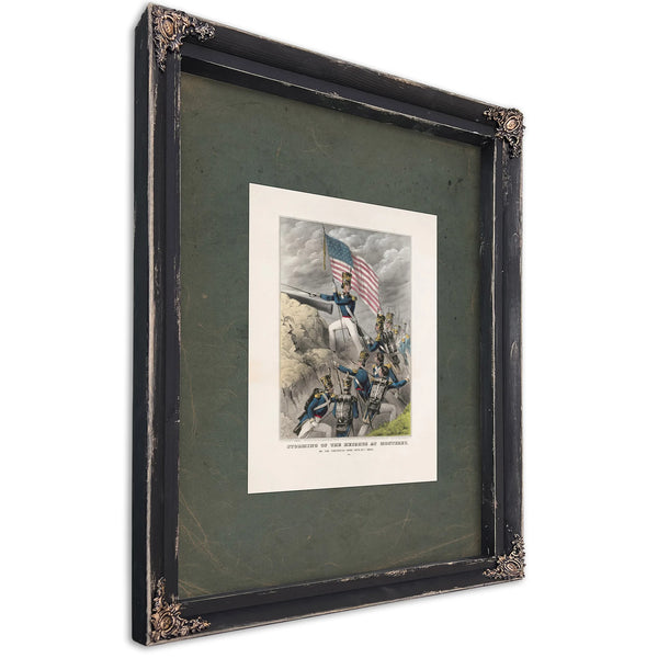 Storming of the Heights at Monterey_ by the American Army Sept 21st 1846 1846 — Ebony Framed Canvas Print | Bella Frye