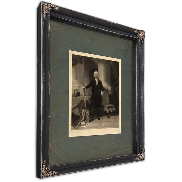 George Washington 1852 — Ebony Framed Canvas Print | Bella Frye