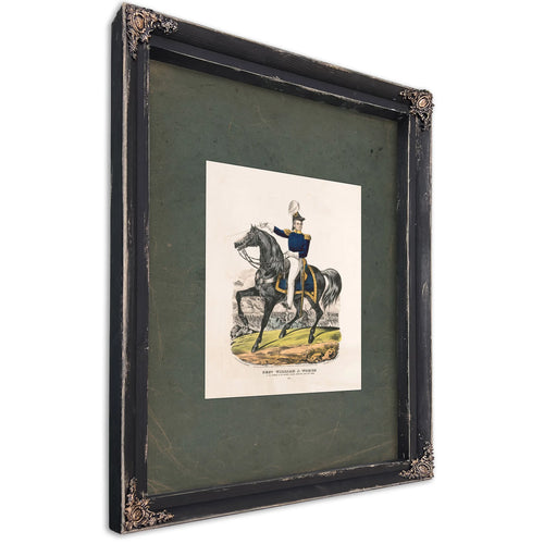 General William J Worth at the Storming of the Bishops Palace Monterey Sept 22nd 1846 1846 — Ebony Framed Canvas Print | Bell