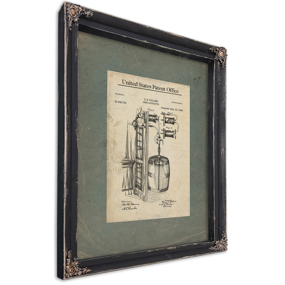 The Alchemists Draught Patent for the Perfect Pour — Ebony Framed Canvas Print | Bella Frye