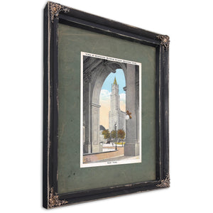 Cathedral of Commerce Through the Archway of Power — Ebony Framed Canvas Print | Bella Frye