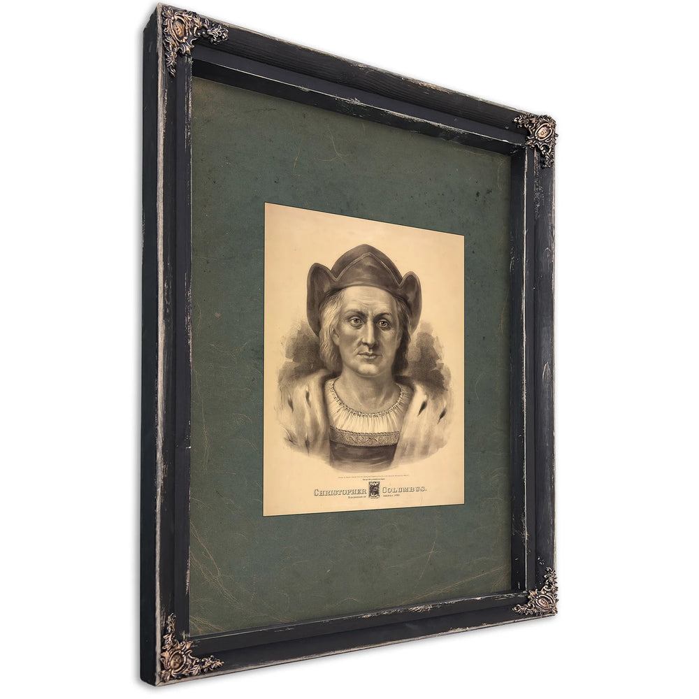 Christopher Columbus Discoverer of America 1492 1892 — Bourbon Framed Canvas Print | Bella Frye