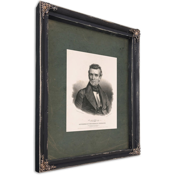 James K Polk Governor of the State of Tennessee 1838 — Ebony Framed Canvas Print | Bella Frye