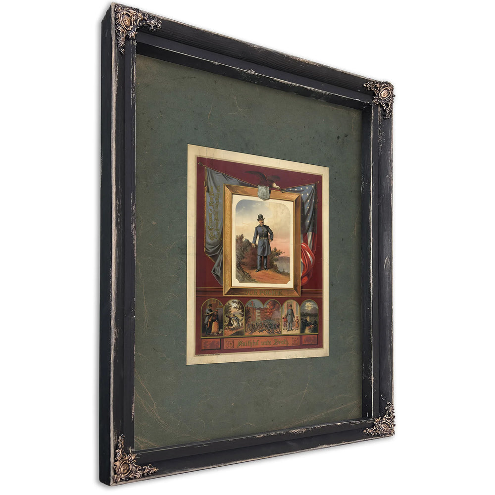 Our Police Faithful Unto Death 1879 — Ebony Framed Canvas Print | Bella Frye