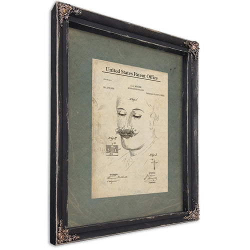 The Gentlemans Vanity Device — Patent Drawing No 278999 — Ebony Framed Canvas Print | Bella Frye