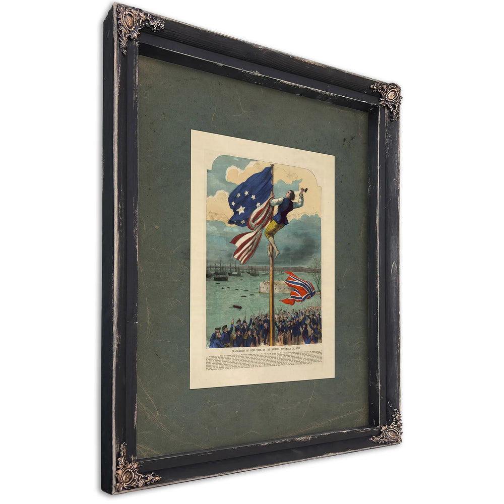 Evacuation of New York by the British November 25 1783 1883 — Ebony Framed Canvas Print | Bella Frye