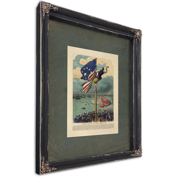 Evacuation of New York by the British November 25 1783 1883 — Ebony Framed Canvas Print | Bella Frye