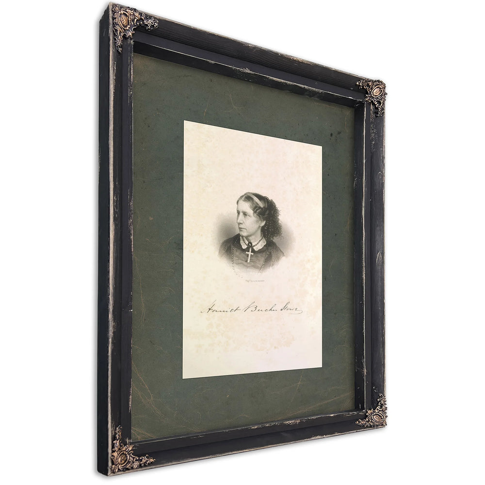 Harriet Beecher Stowe 1852 — Ebony Framed Canvas Print | Bella Frye