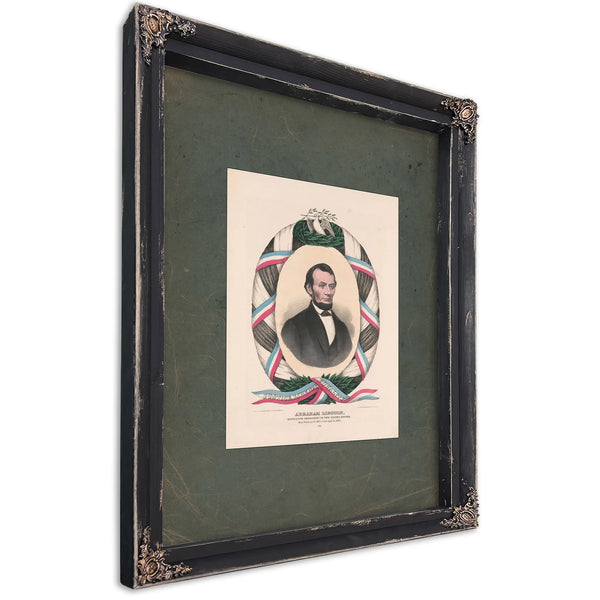 Abraham Lincoln Sixteenth President of the United States Born February 12 189 Died April 15 1865 1866 — Ebony Framed Canvas P